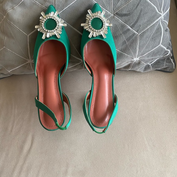 Satin Slinback strap. with Crystal embellished European size 38 US size 7.5 - Picture 6 of 8